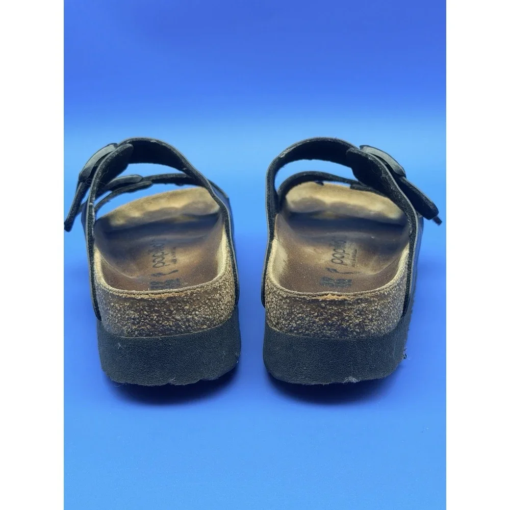 Papillio Birkenstock Sandals Women 8 EU 39 Black Narrow Two Strap Buckle